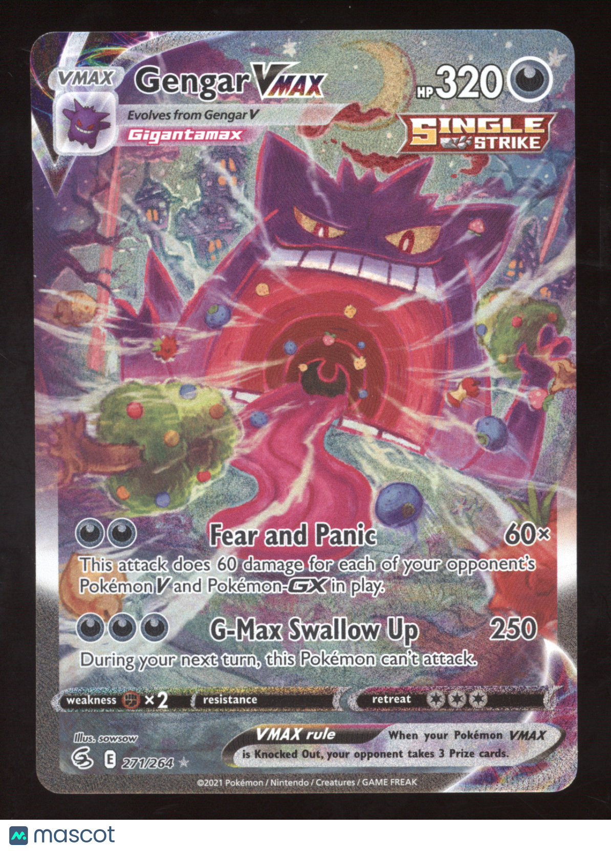 2021 Fusion Strike Gengar VMAX Secret Rare #271/264