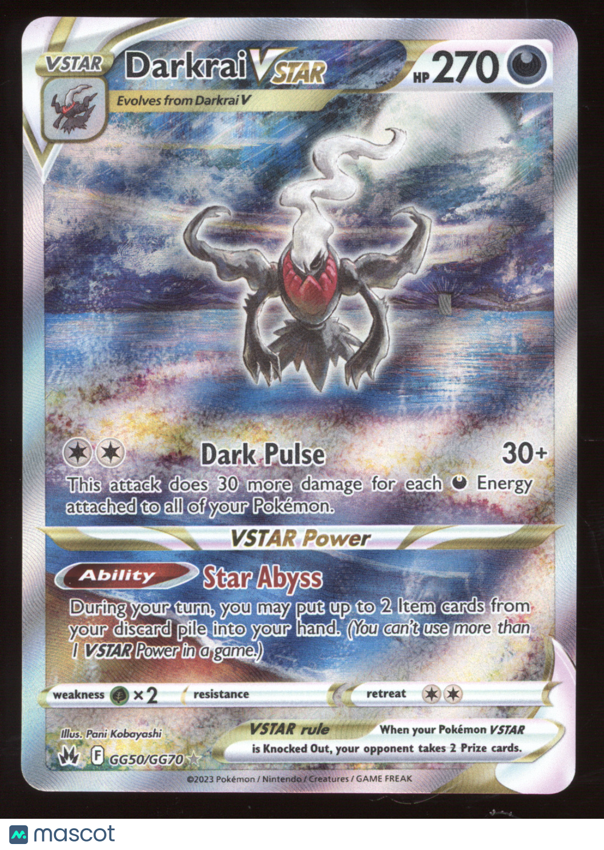2023 Crown Zenith Darkrai VSTAR Holo Rare #GG50/GG70