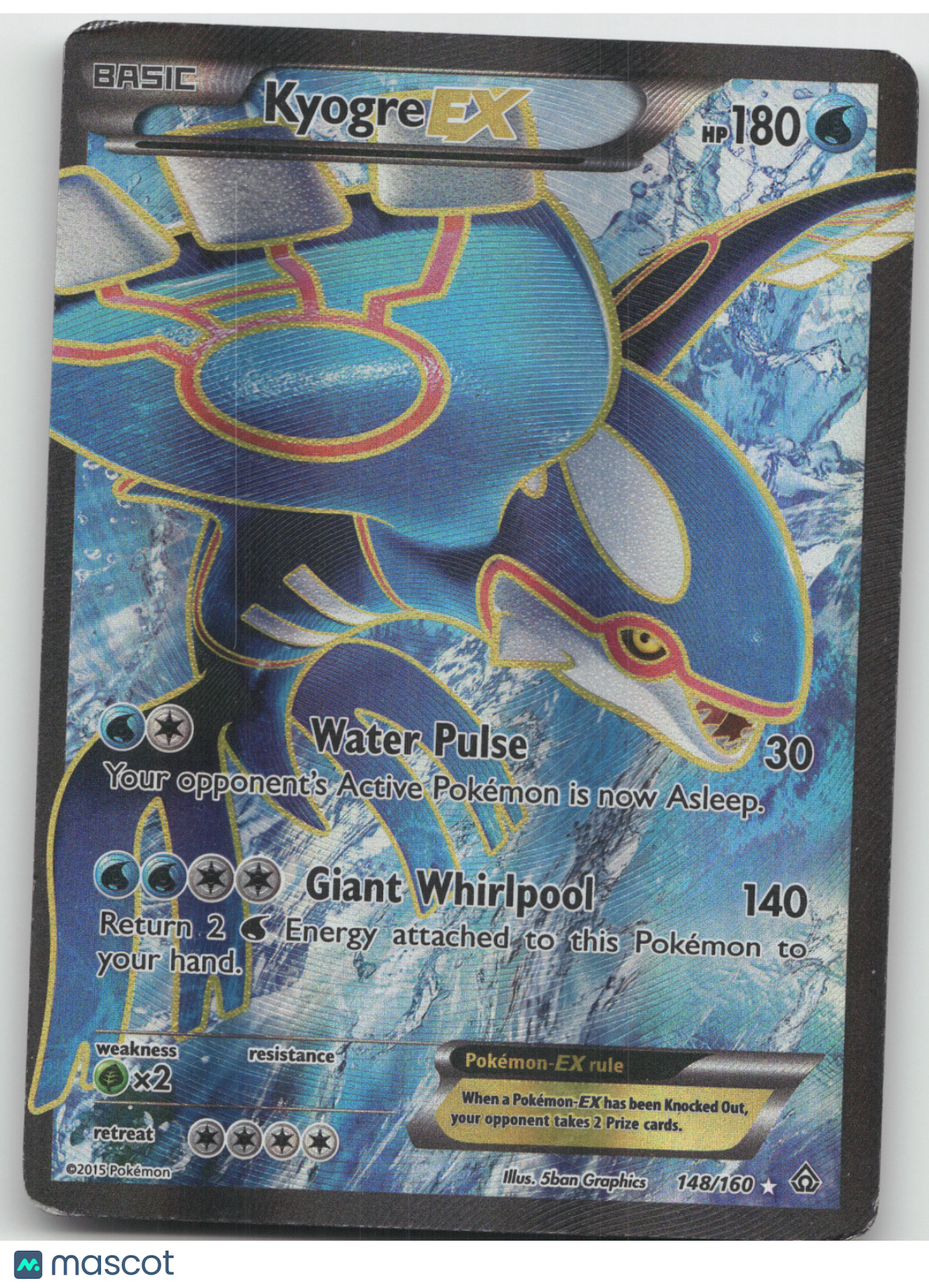 2015 Primal Clash Kyogre EX Rare Ultra #148/160
