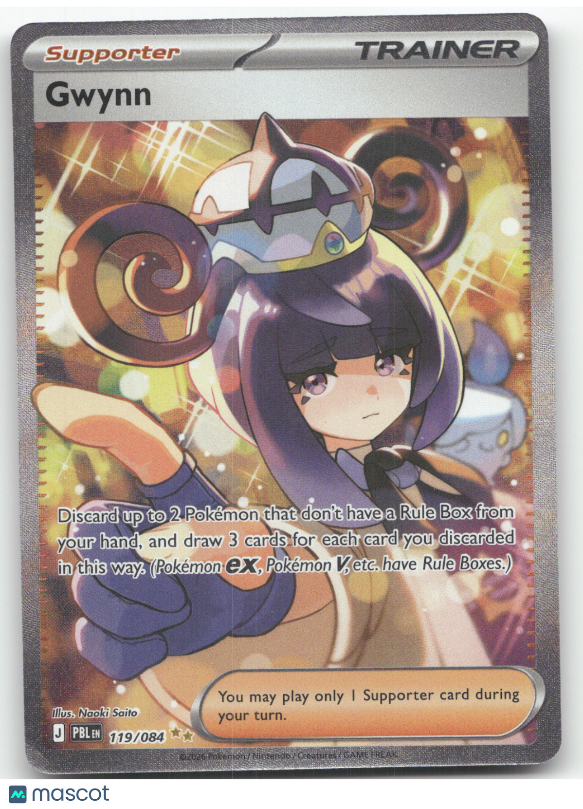 2026 Mega Evolution Pitch Black Gwynn Secret Rare #119/084
