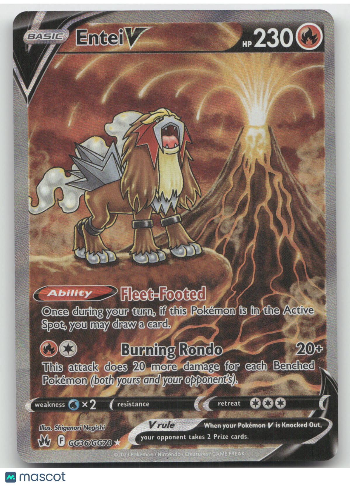 2023 Crown Zenith Entei V Holo Rare #GG36/GG70