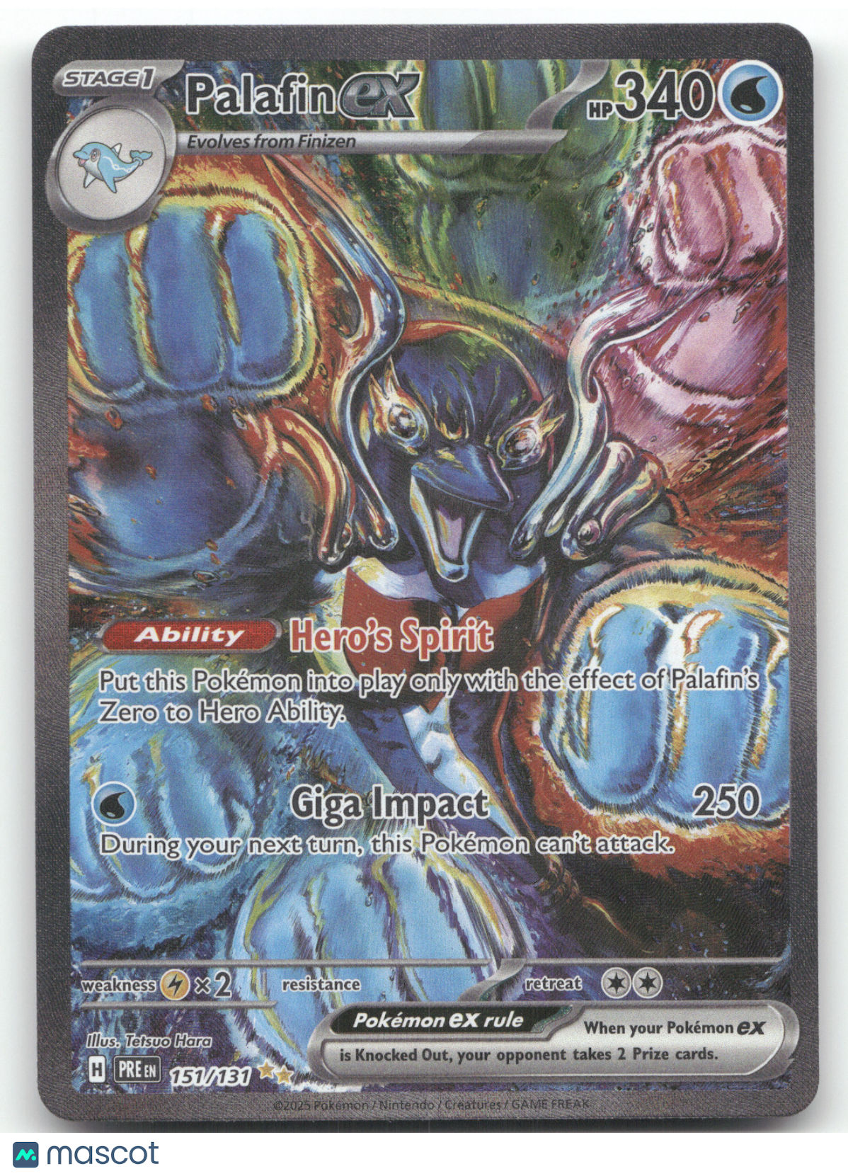 2025 Prismatic Evolutions Palafin ex Secret Rare #151/131