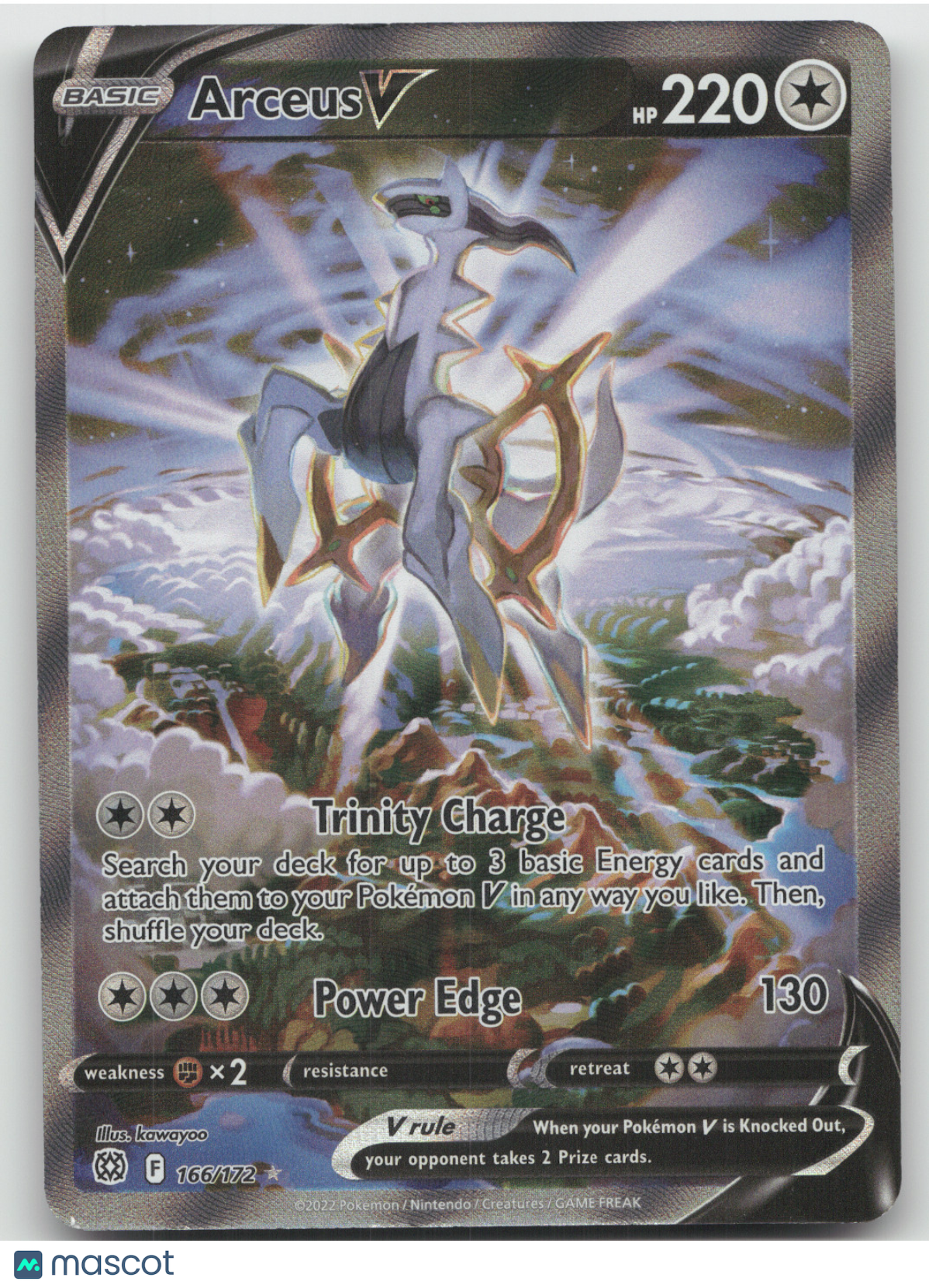 2022 Brilliant Stars Arceus V Ultra Rare #166/172