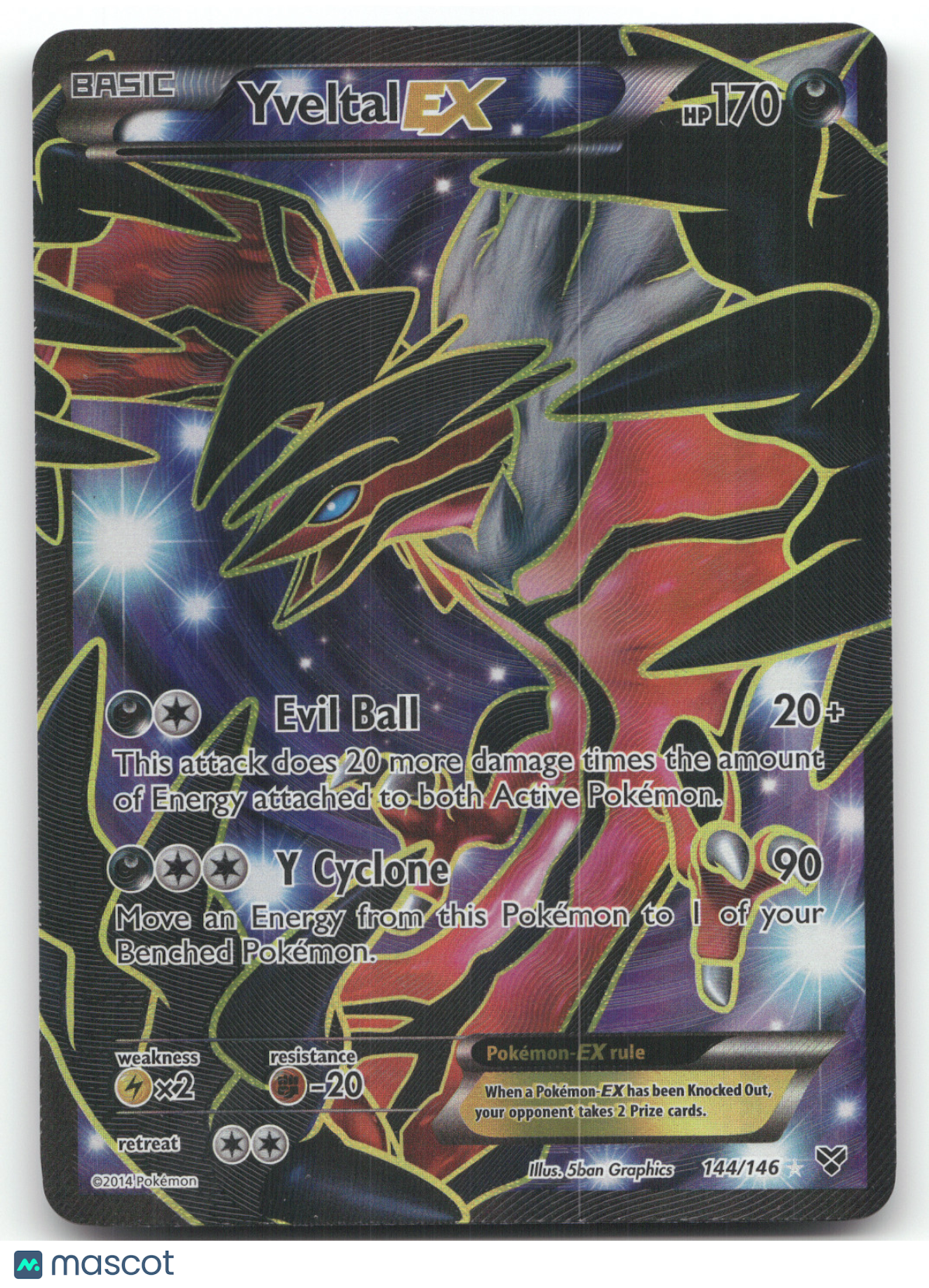 2014 XY Yveltal EX Holo Rare #144/146