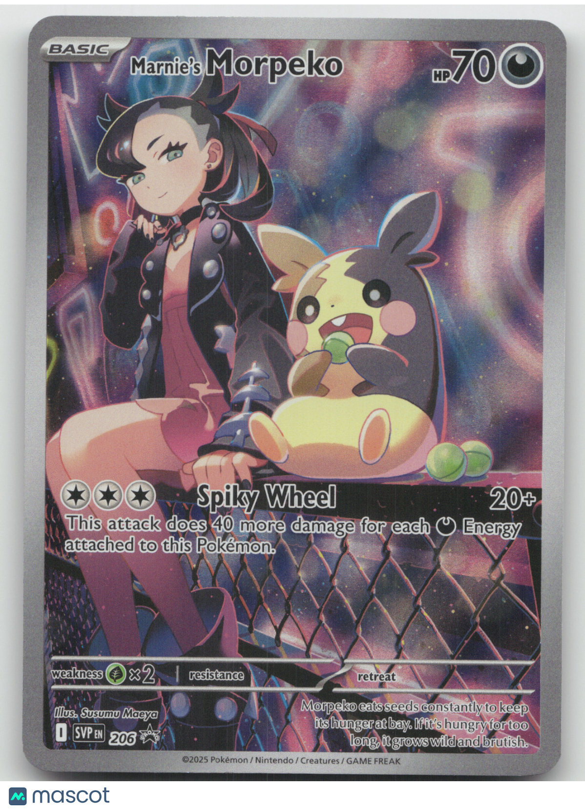 2025 Scarlet & Violet Promo Marnie's Morpeko Black Star Promo #206