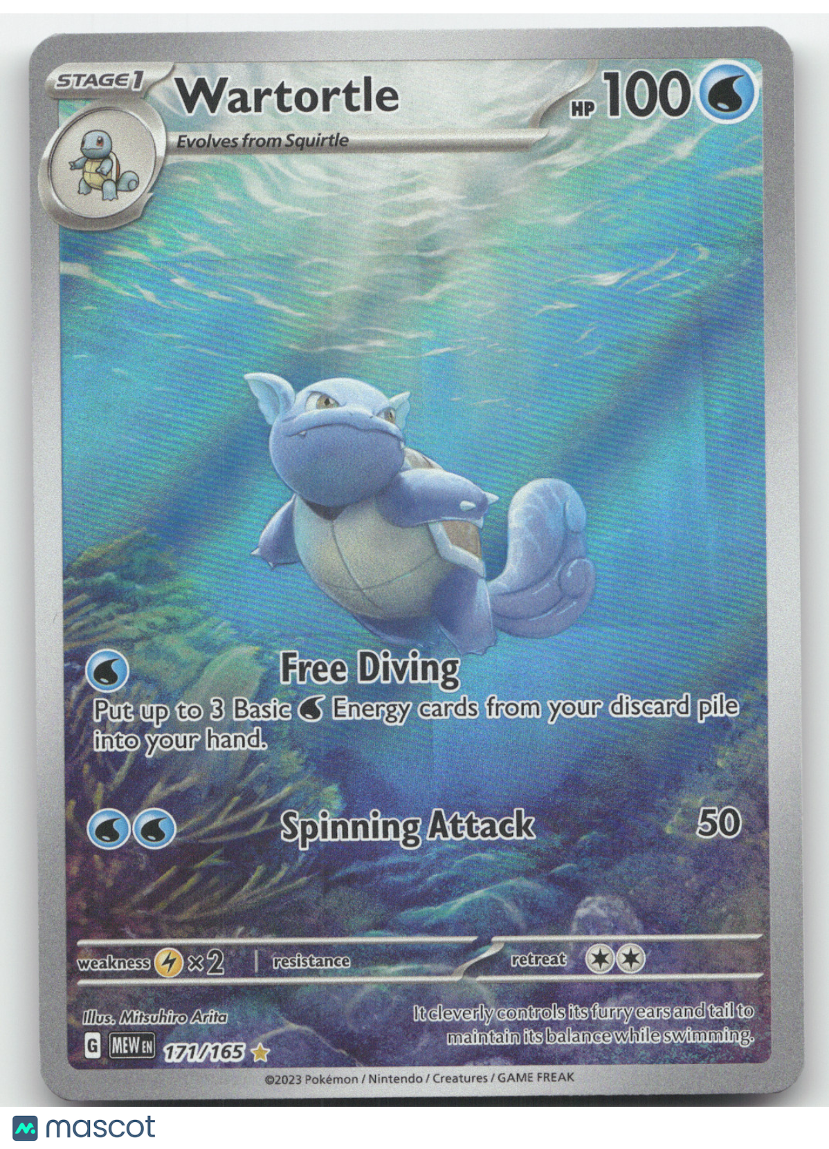 2023 Scarlet & Violet 151 Wartortle Secret Rare #171/165