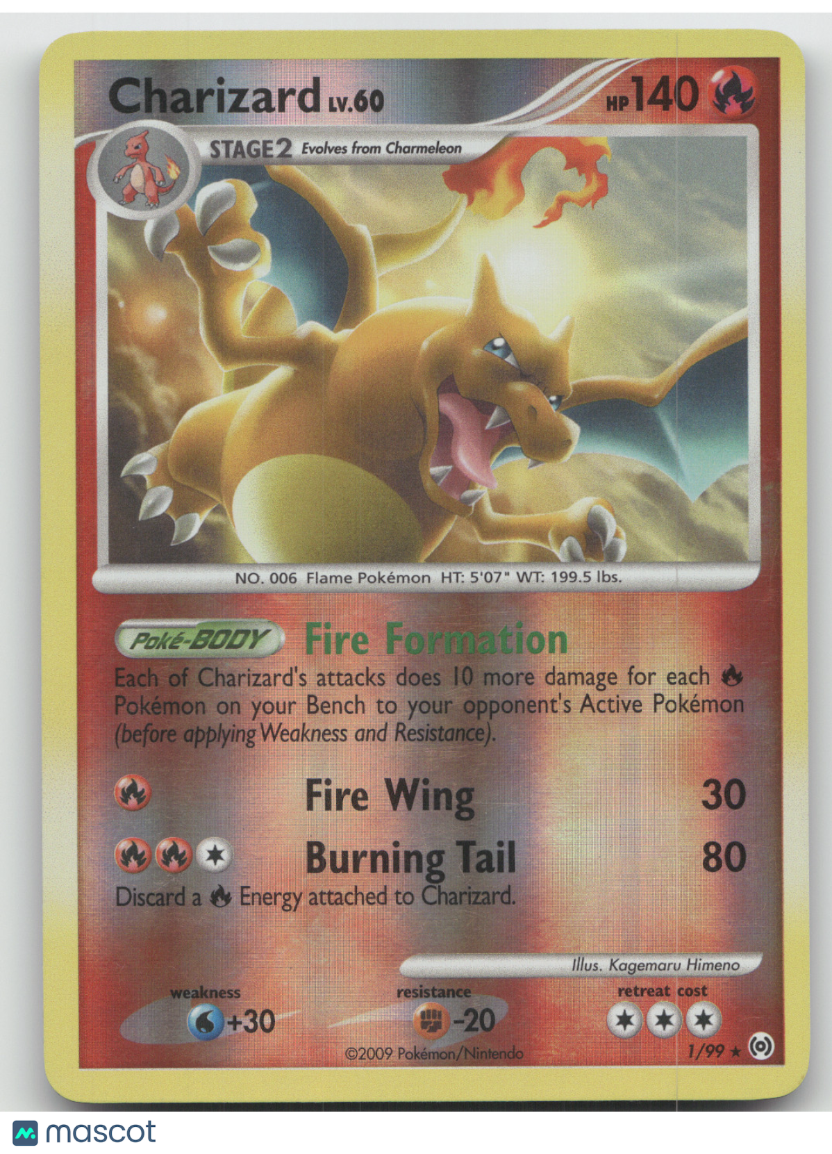 2009 Platinum – Arceus Charizard Reverse Holo Rare #1/99