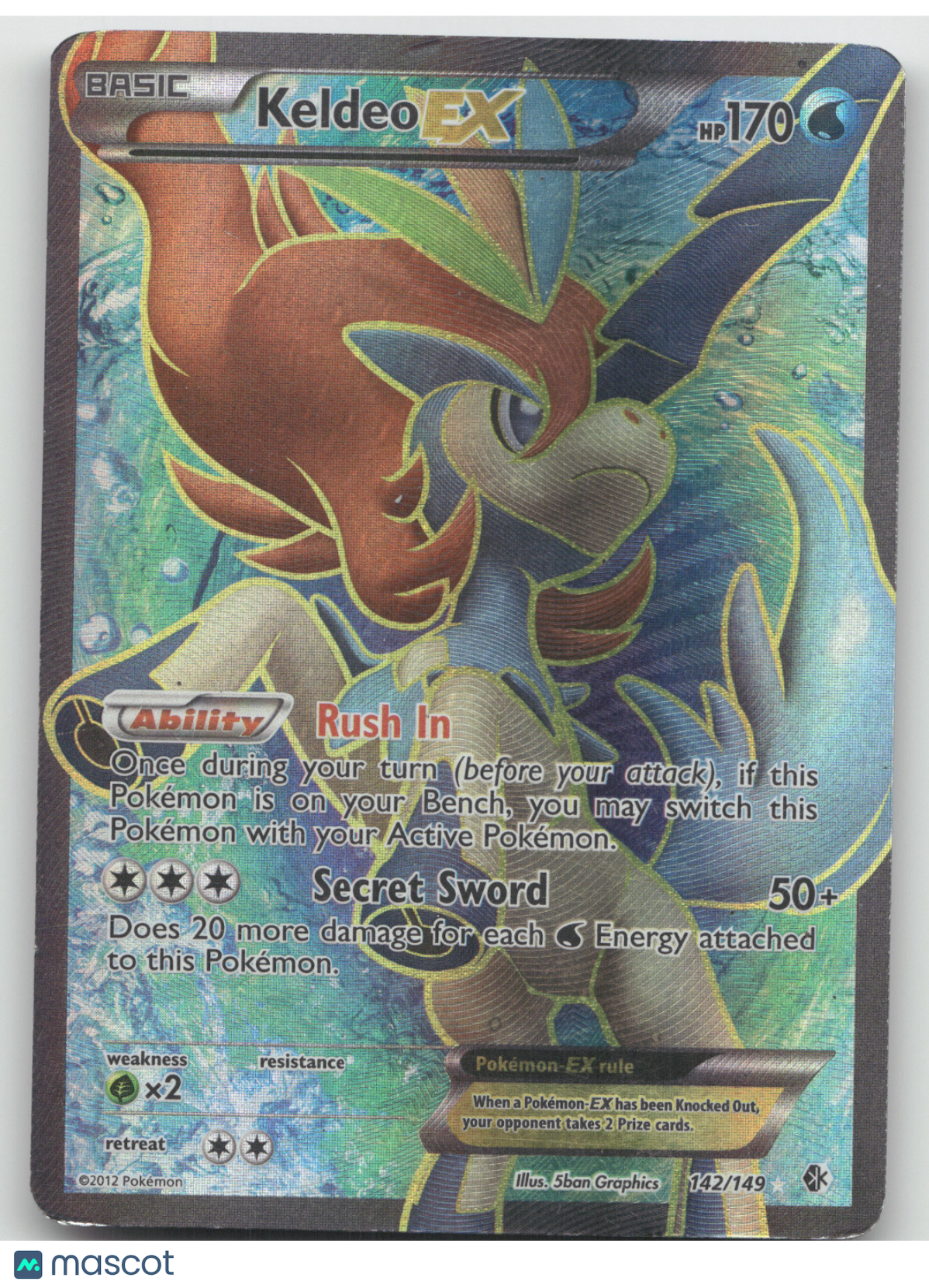 2012 Boundaries Crossed Keldeo EX Rare Ultra #142/149