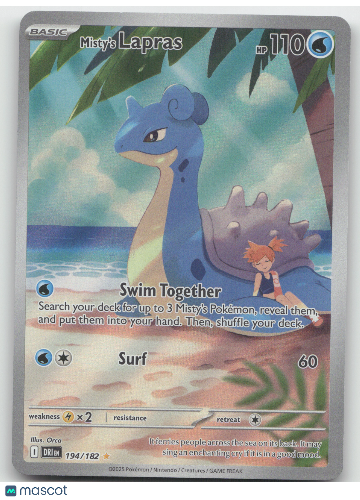 2025 Destined Rivals Misty's Lapras Secret Rare #194/182
