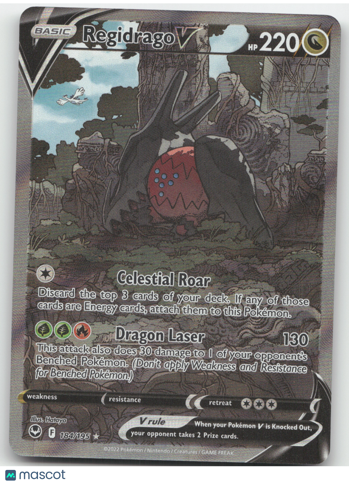 2022 Silver Tempest Regidrago V Rare #184/195
