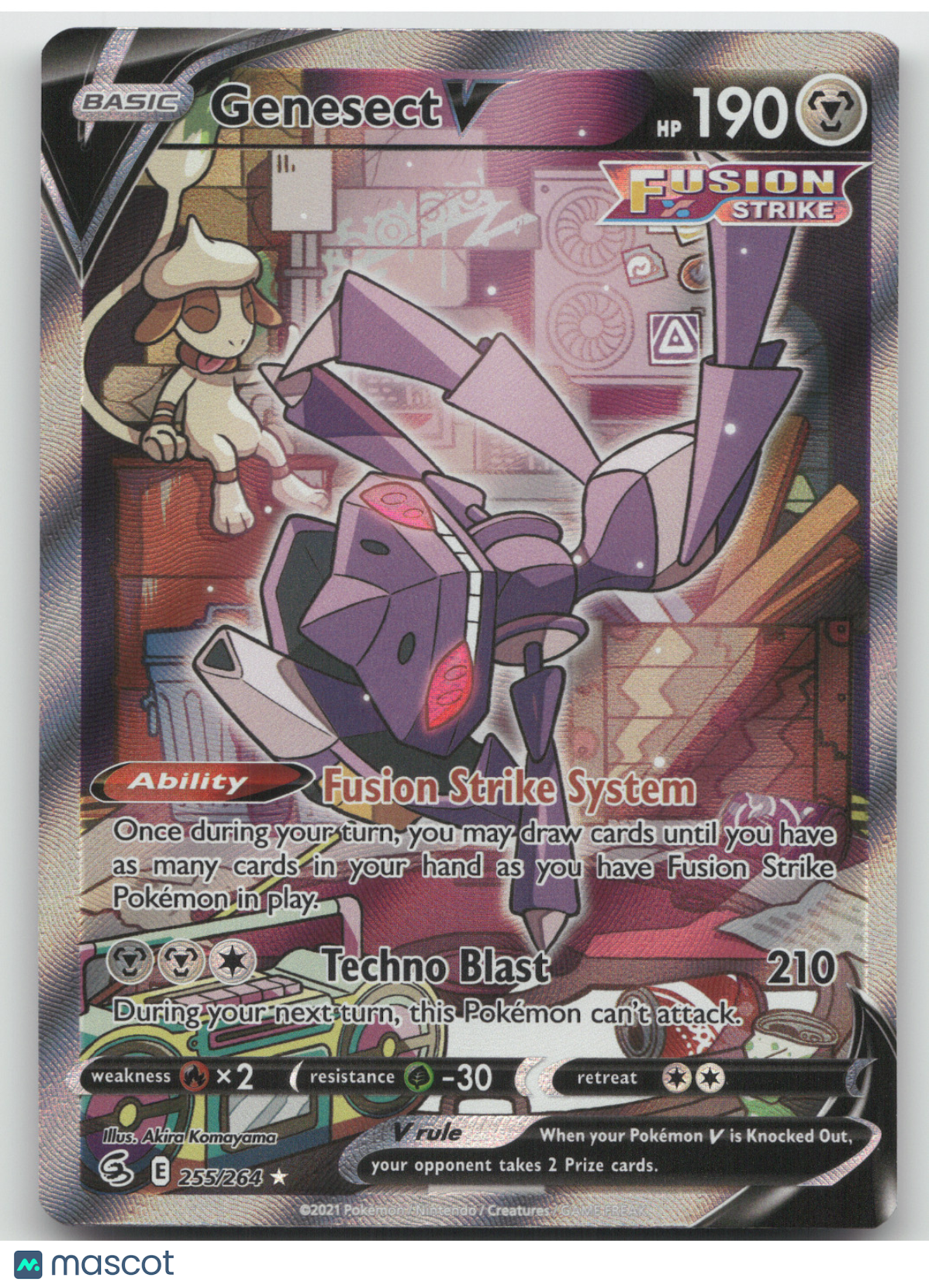 2022 Fusion Strike Genesect V Holo Rare #255/264