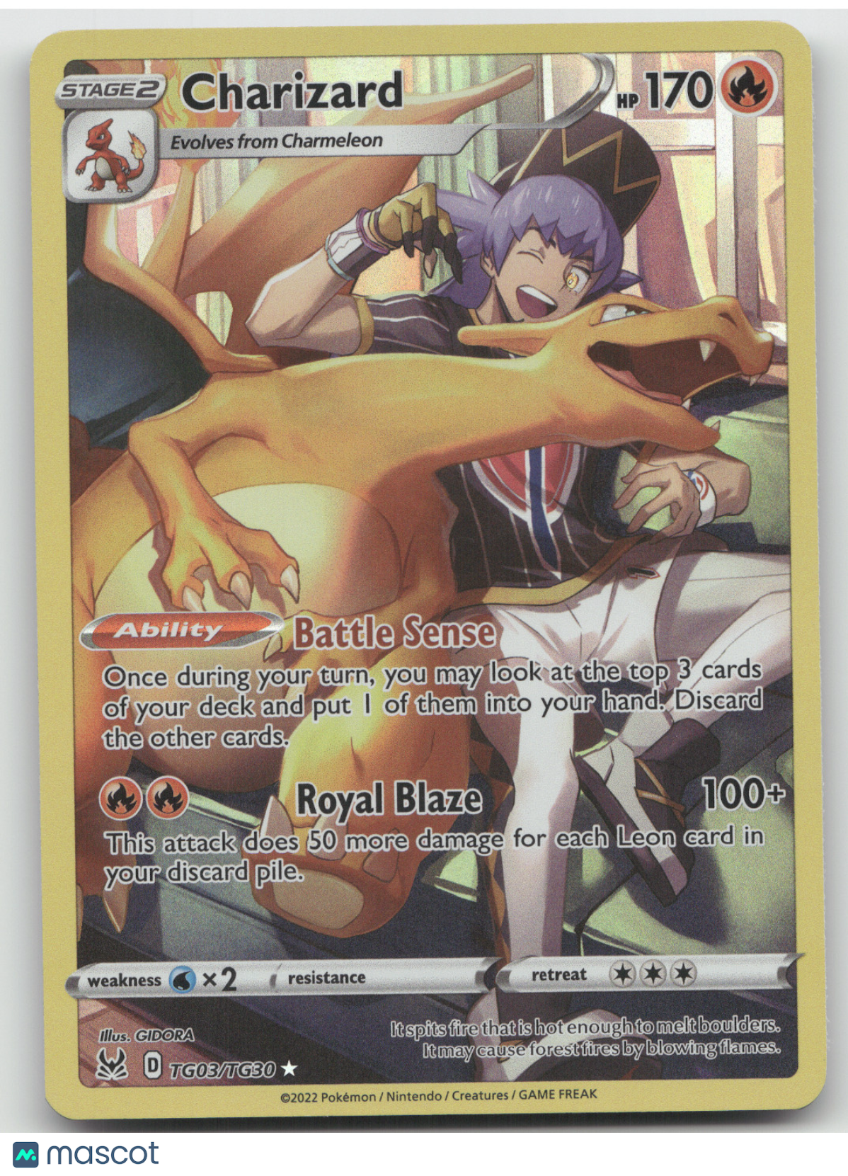 2022 Brilliant Stars Charizard Holo Rare #TG03/TG30