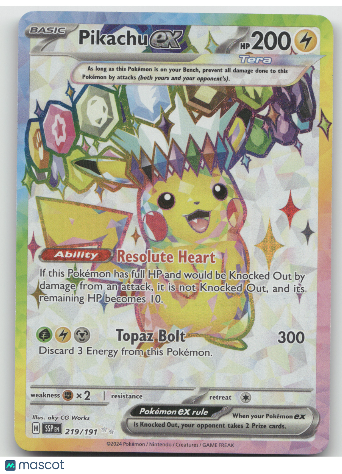 2024 Surging Sparks Pikachu ex Secret Rare #219/191