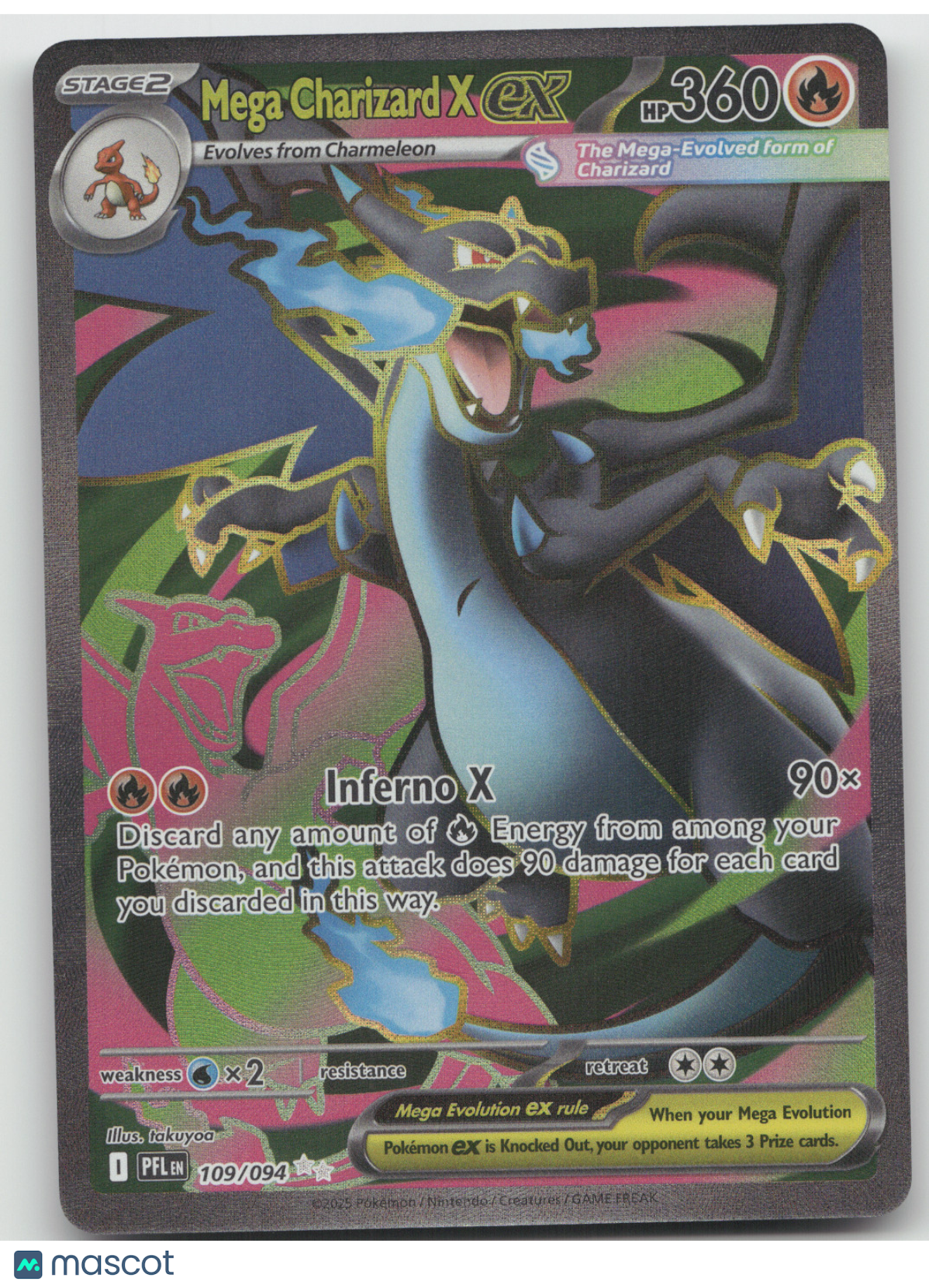 2025 Phantasmal Flames Mega Charizard X ex Secret Rare #109/094