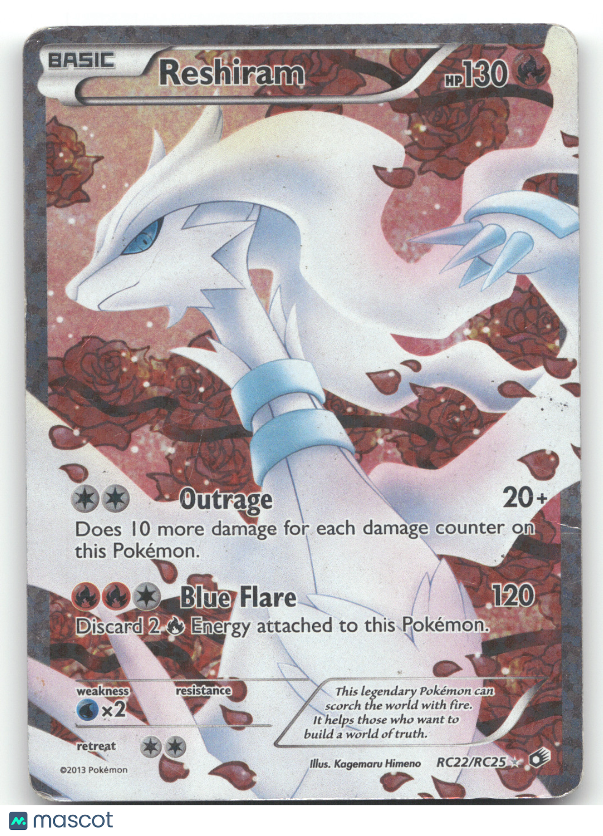 2013 Legendary Treasures Reshiram Holo #RC22/RC25