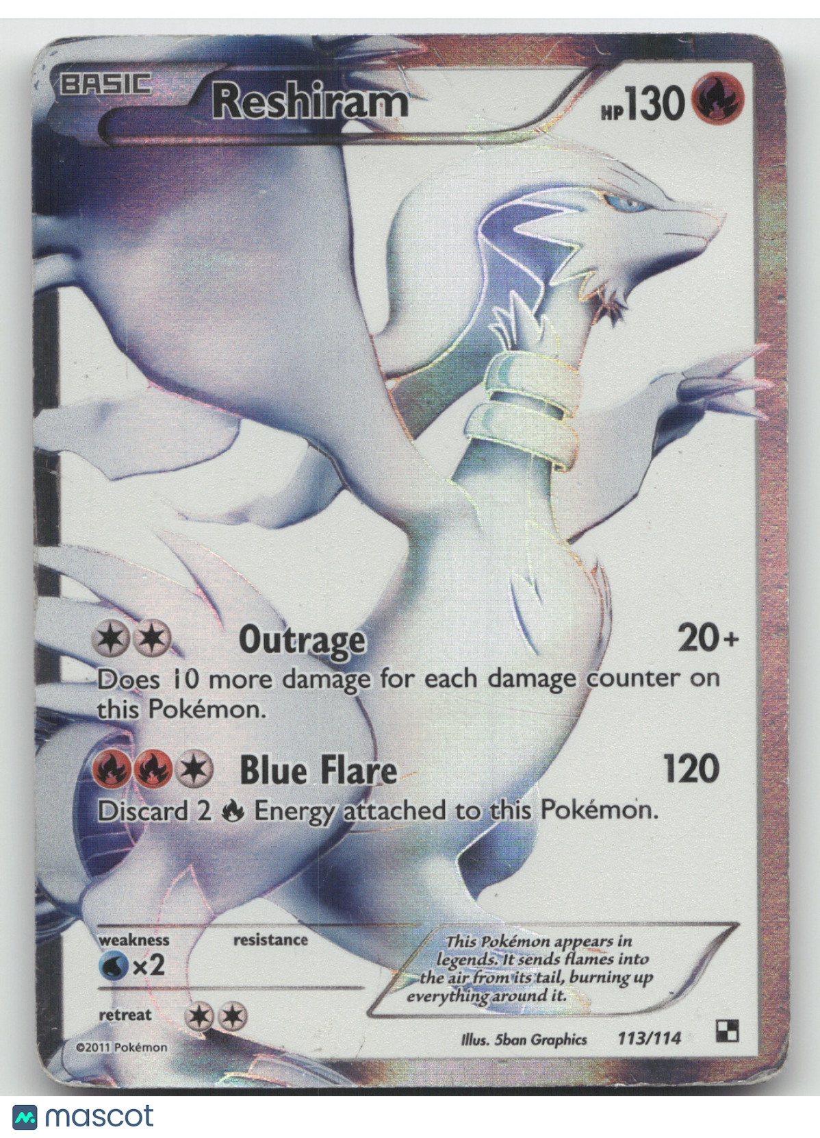 2011 Black & White Reshiram Ultra Rare #113/114