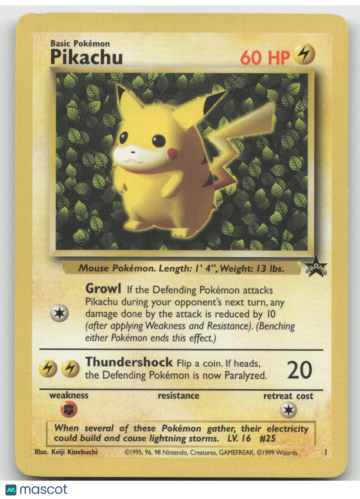 1999 Wizards of the Coast Pikachu Black Star Promo #1