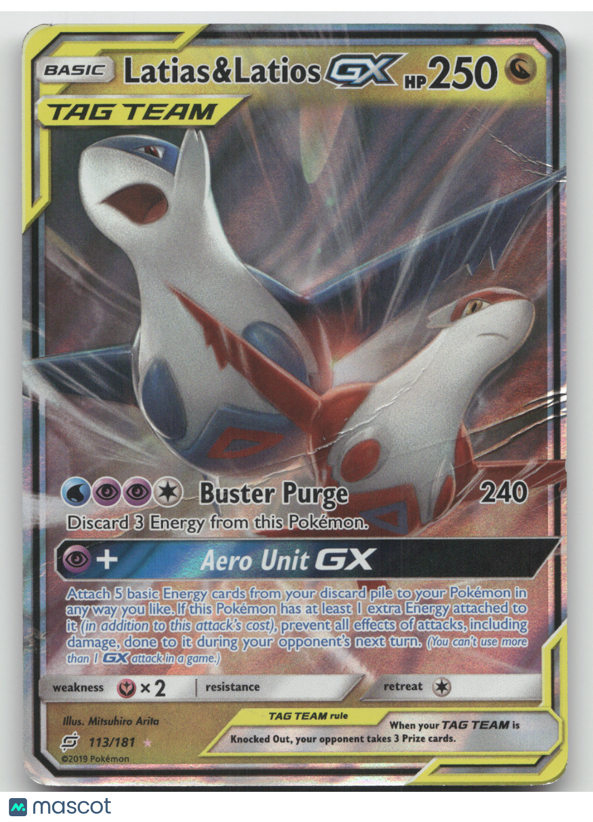 2019 Team Up Latias & Latios GX Holo Rare #113/181