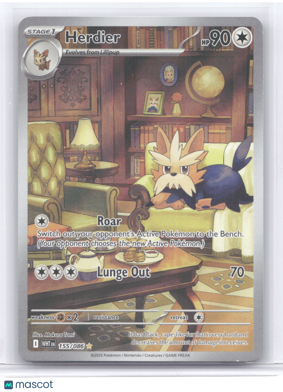 2025 Scarlet & Violet White Flare Herdier Secret Rare #155/086