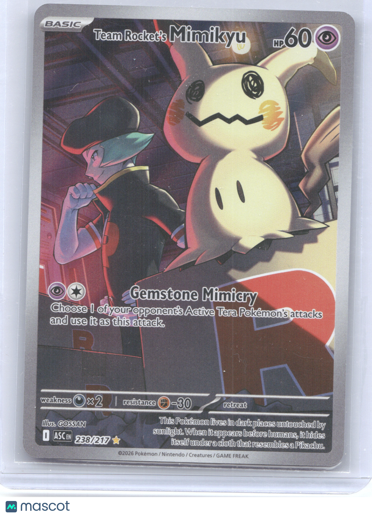 2026 Mega Evolution – Ascended Heroes Team Rocket's Mimikyu Secret Rare #238/217