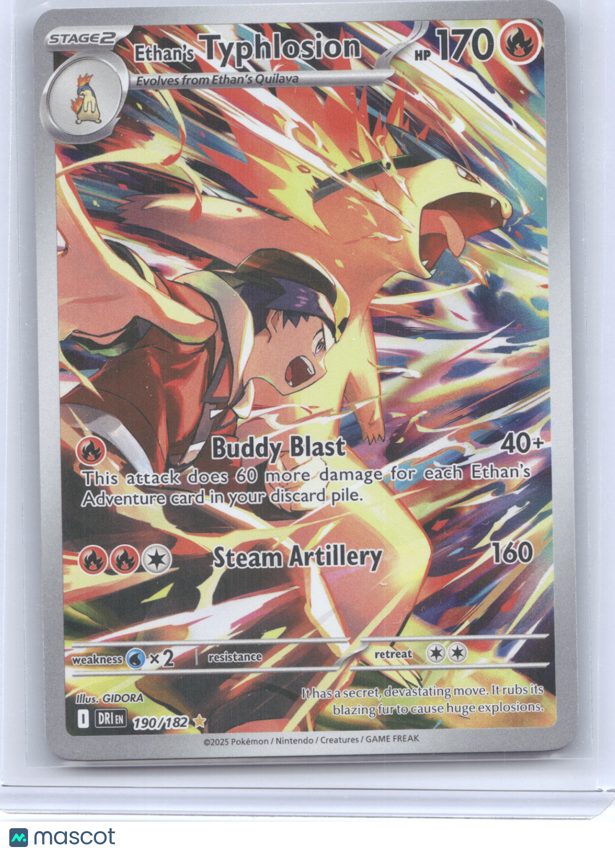 2025 Destined Rivals Ethan's Typhlosion Secret Rare #190/182