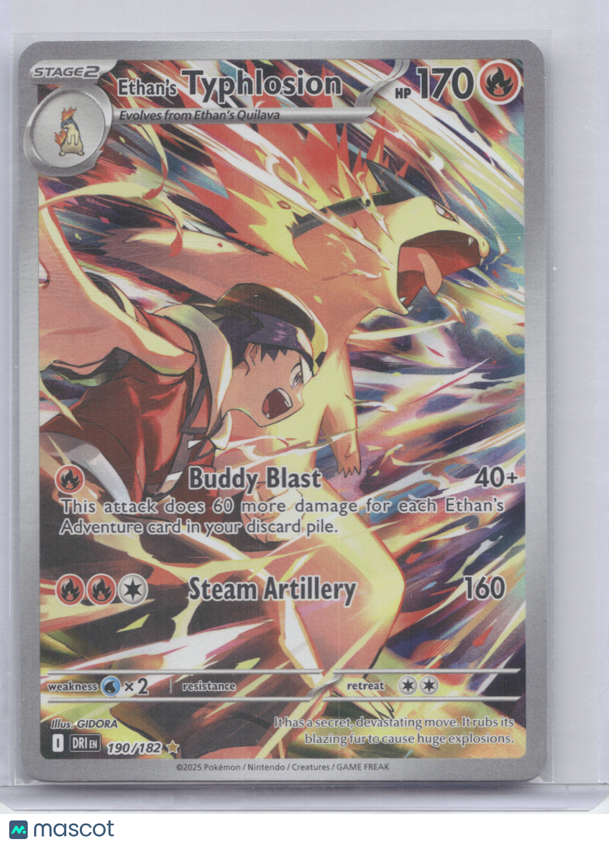 2025 Destined Rivals Ethan's Typhlosion Secret Rare #190/182