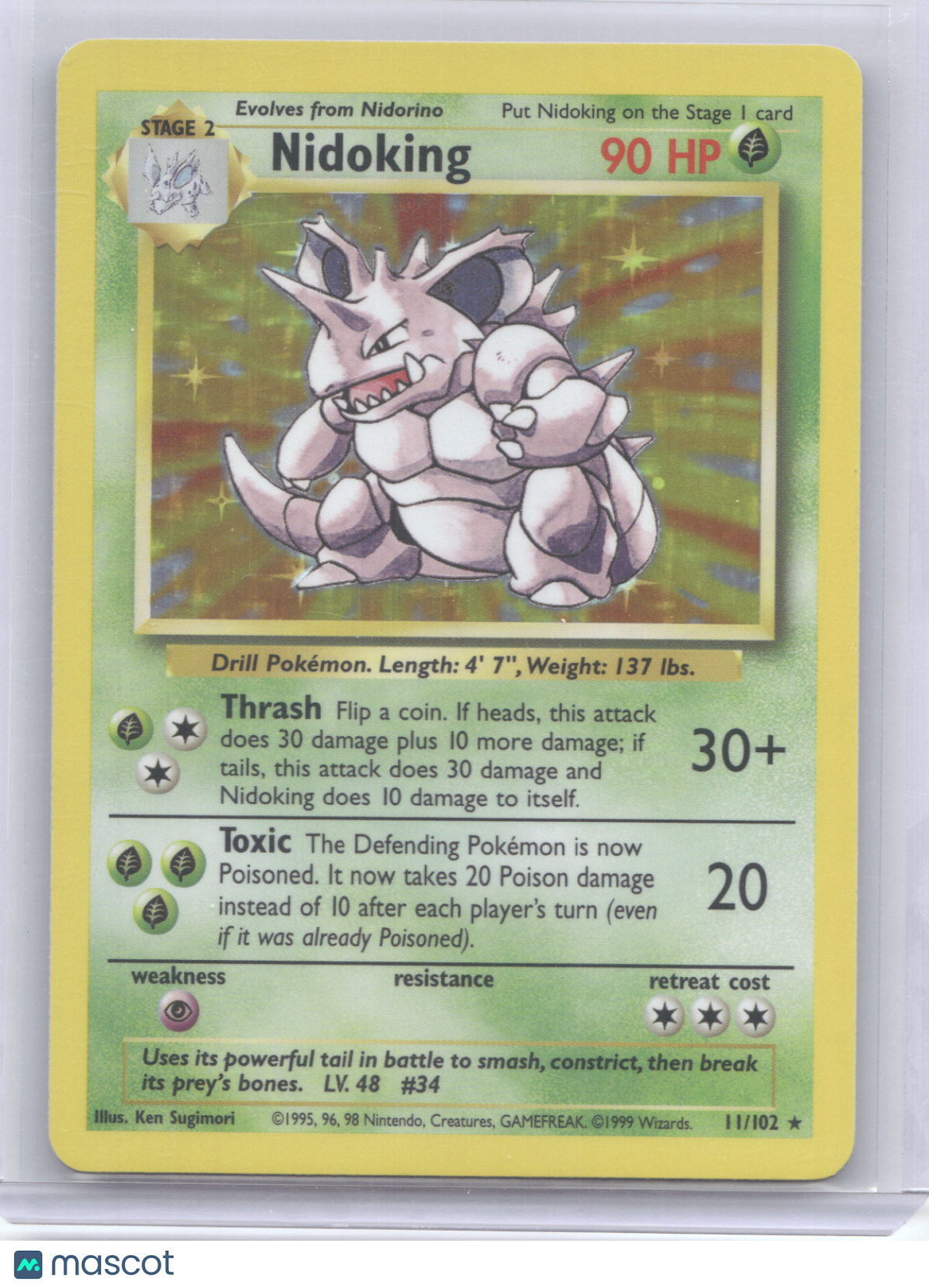 1999 Base Set Nidoking Holo Rare #11/102