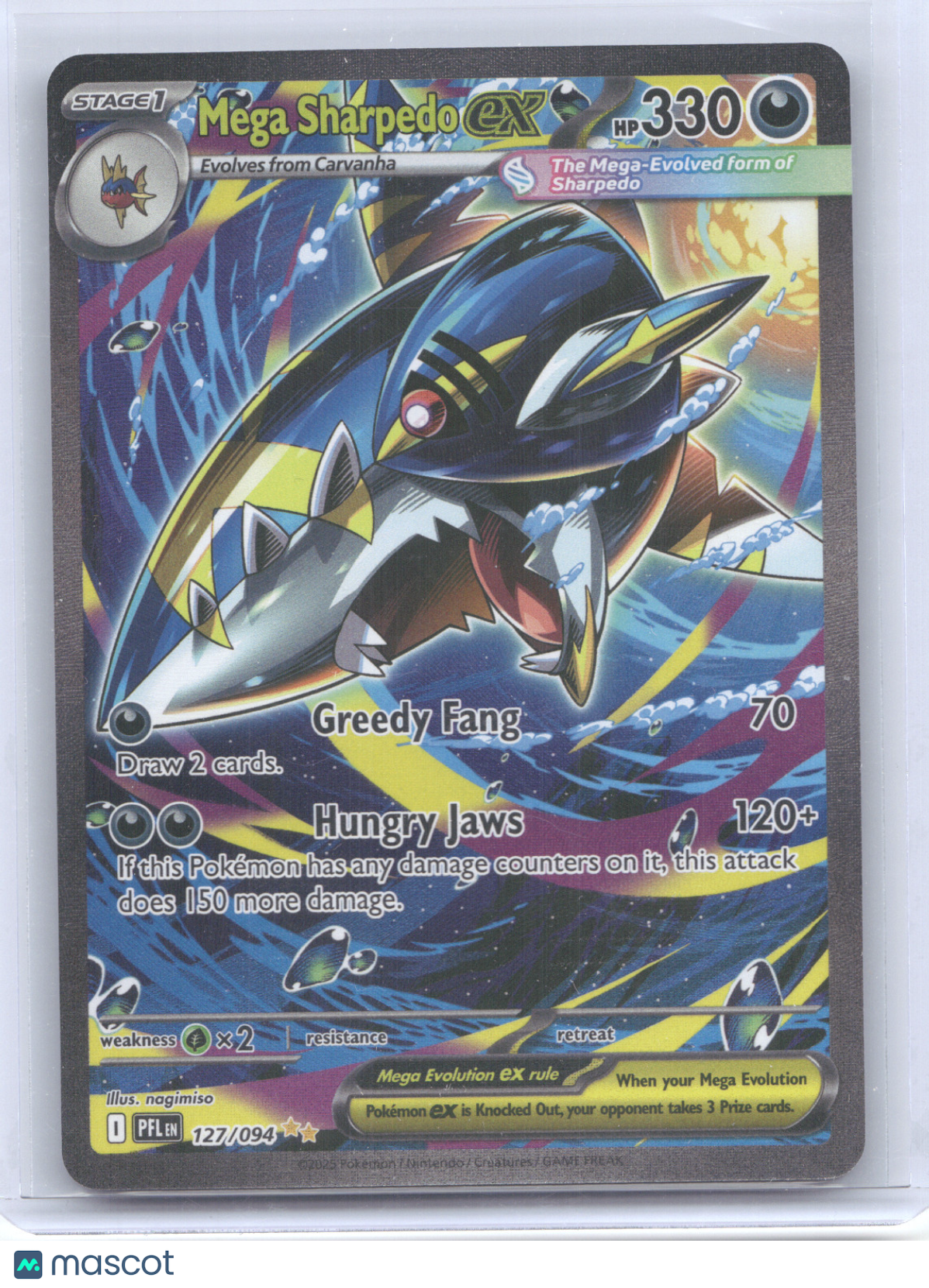 2025 Phantasmal Flames Mega Sharpedo ex Secret Rare #127/094