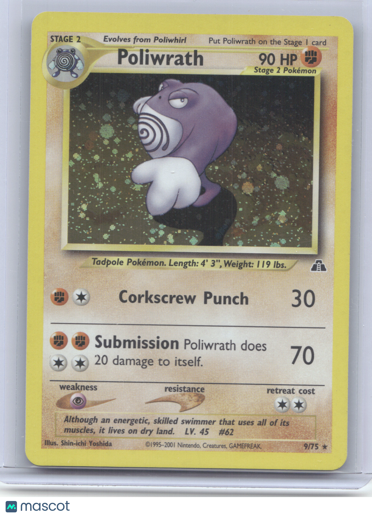 2001 Neo Discovery Poliwrath Holo Rare #9/75