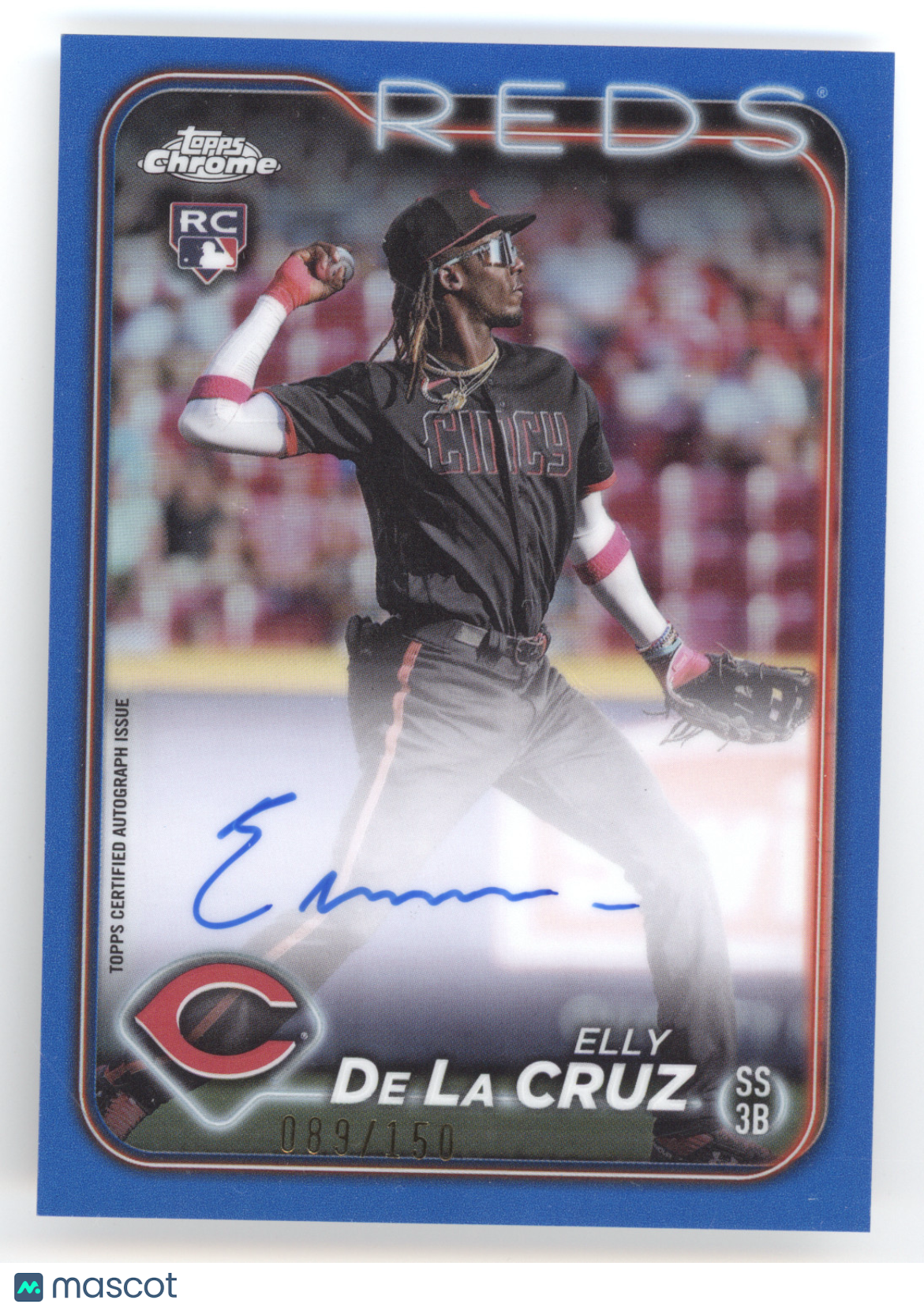 2024 Topps Chrome Rookie Autograph Elly De La Cruz #RA-EDLC Blue 089/150 RC