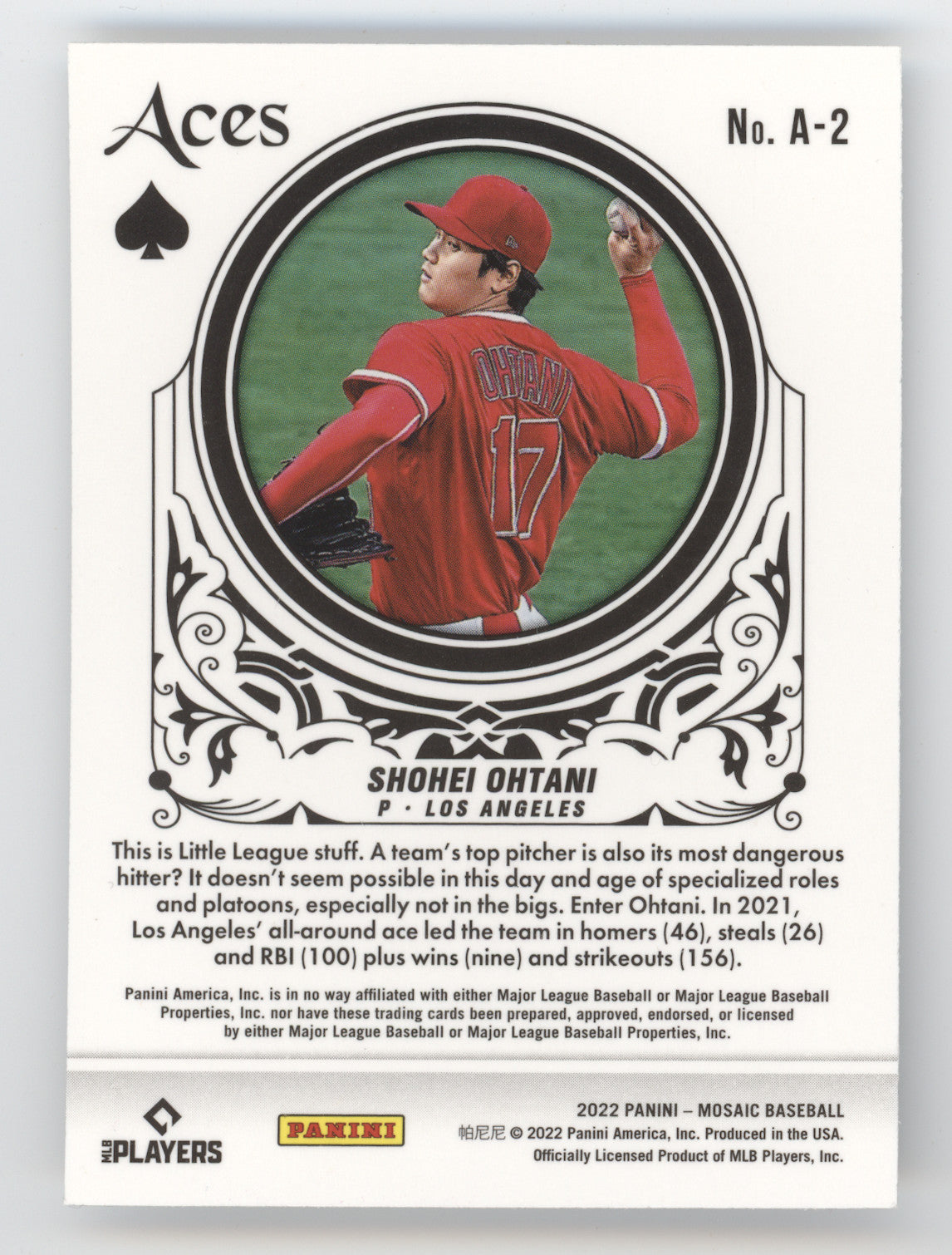 2022 Panini Mosaic Baseball Aces Shohei Ohtani #A-2