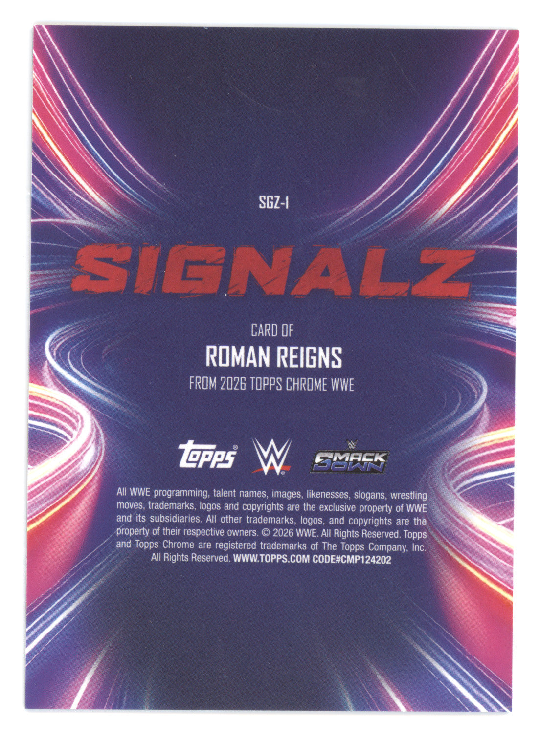 2026 Topps Chrome WWE Signalz Roman Reigns #SGZ-1