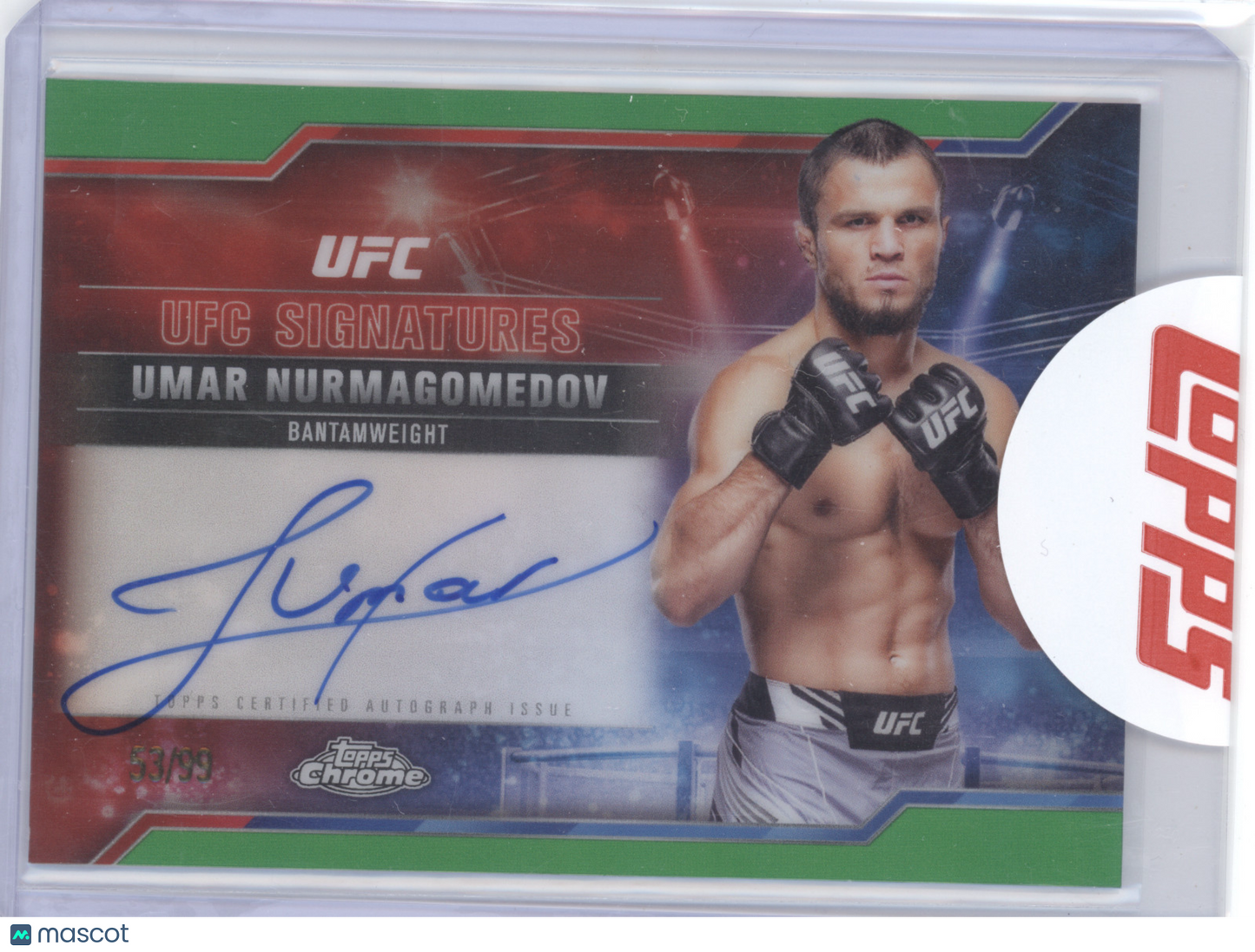 2025 Topps Chrome UFC Signatures Umar Nurmagomedov #SIG-UN Green 99/99