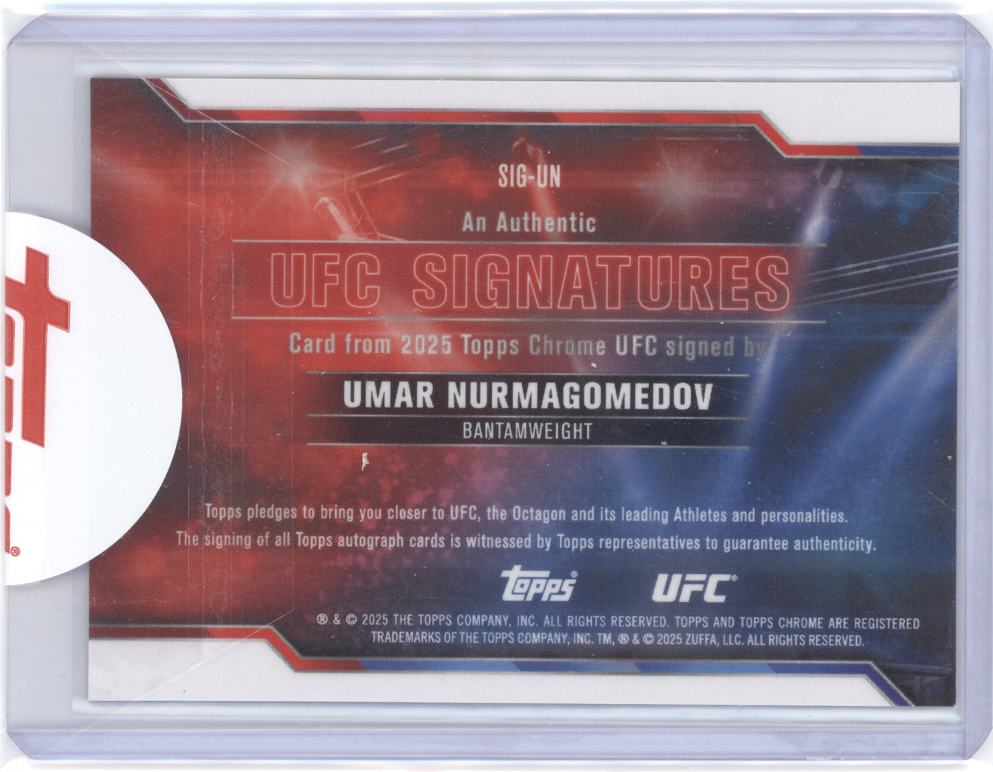 2025 Topps Chrome UFC Signatures Umar Nurmagomedov #SIG-UN Green 99/99