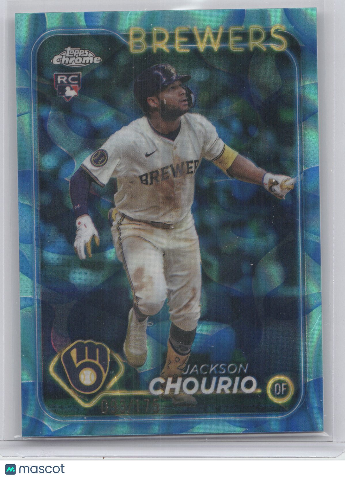 2024 Topps Chrome Update Jackson Chourio #USC18 Aqua Blue Lava Lamp RC 093/175