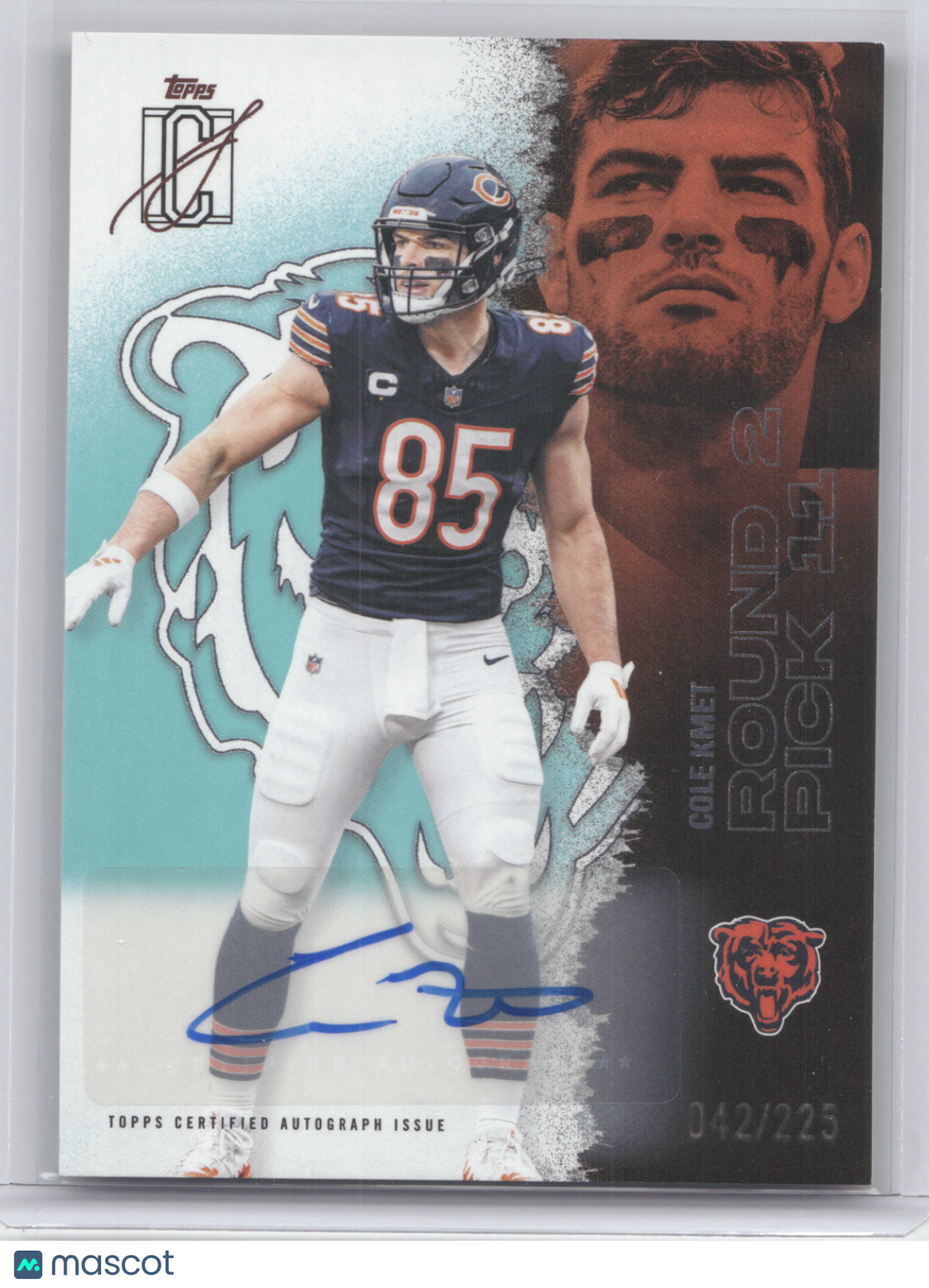 2025 Topps Signature Class Cole Kmet #68 Teal Autograph 042/225