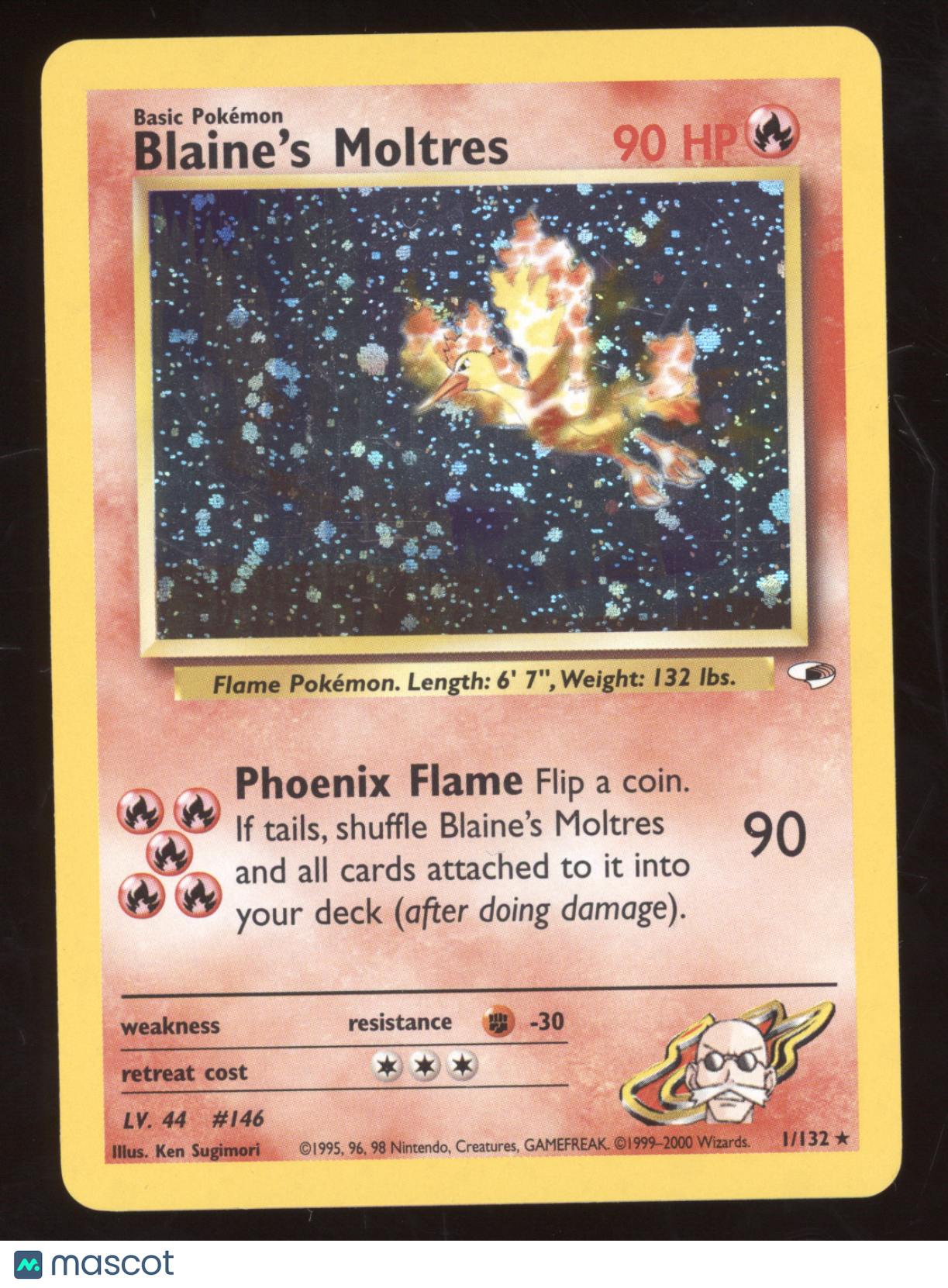 2000 Gym Heroes Blaine's Moltres Holo Rare #1/132