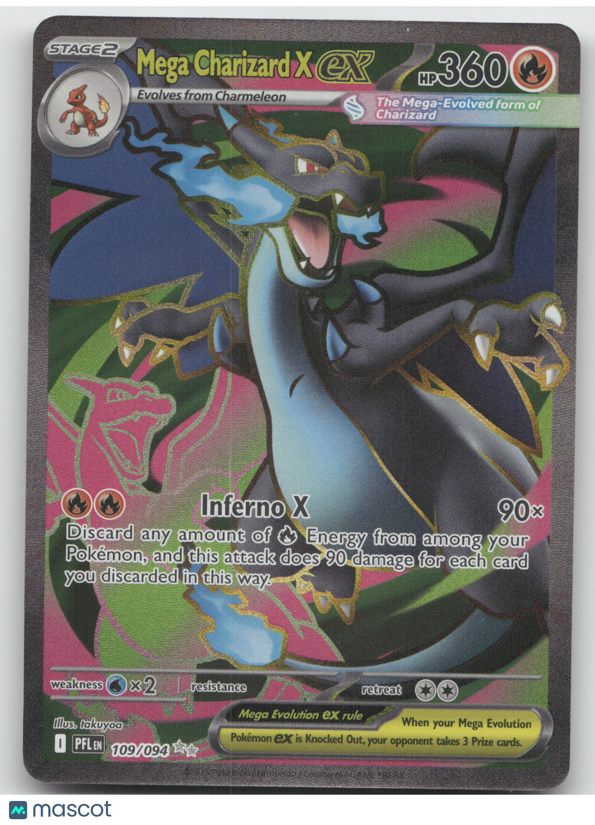 2025 Phantasmal Flames Mega Charizard X ex Secret Rare #109/094