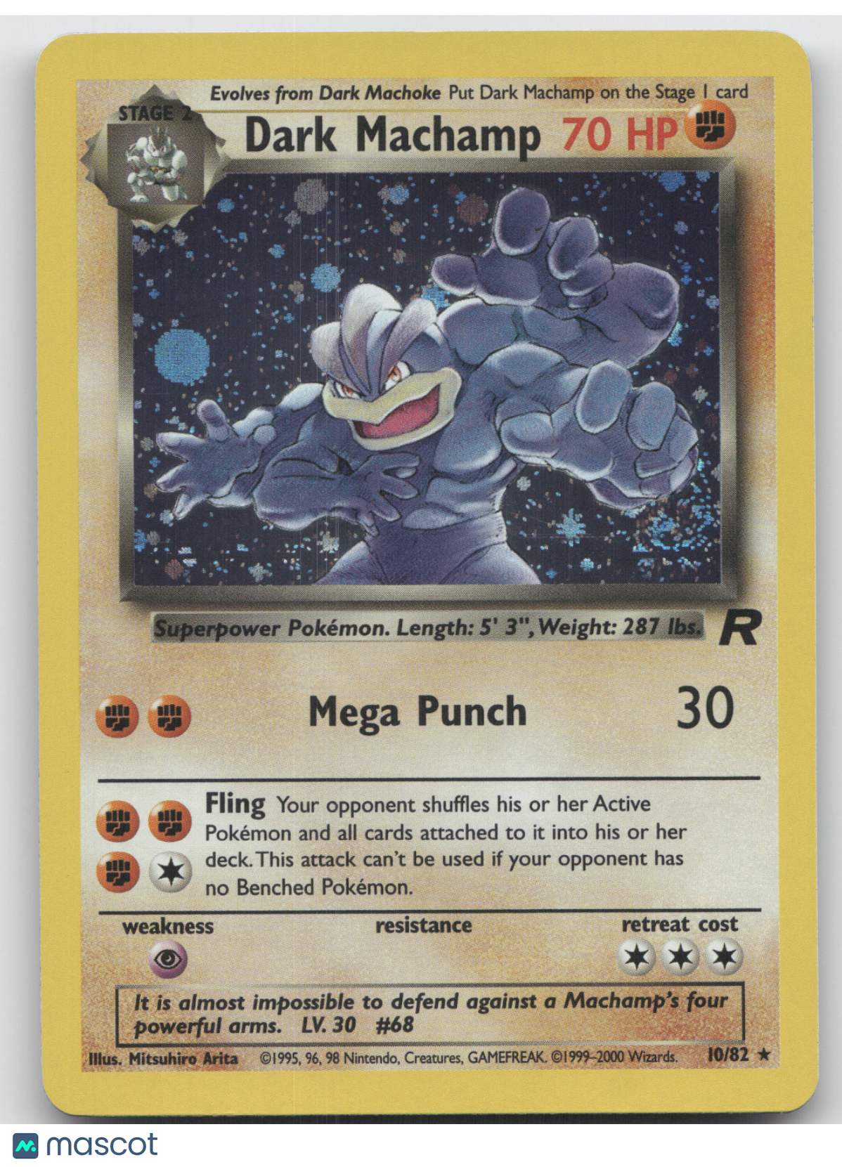 2000 Team Rocket Dark Machamp Holo Rare #10/82