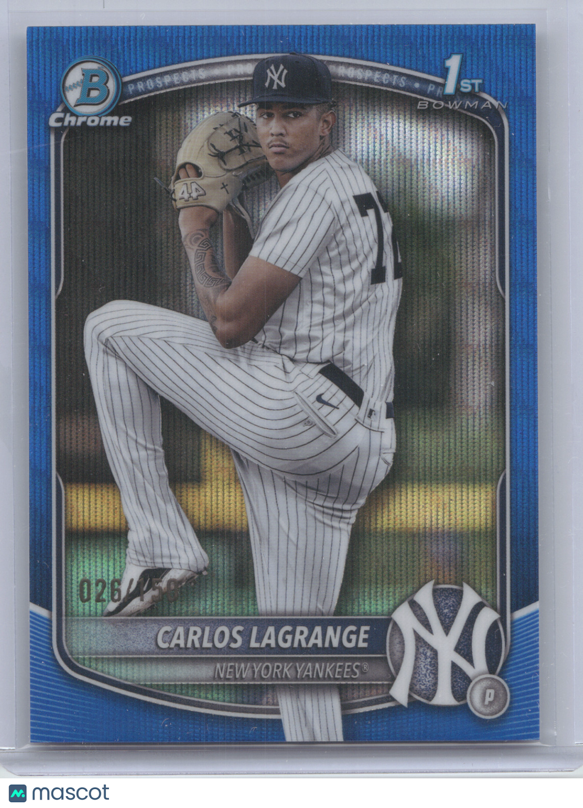 2025 Bowman Chrome Carlos Lagrange #BCP-202 Blue Wave Refractor 026/150