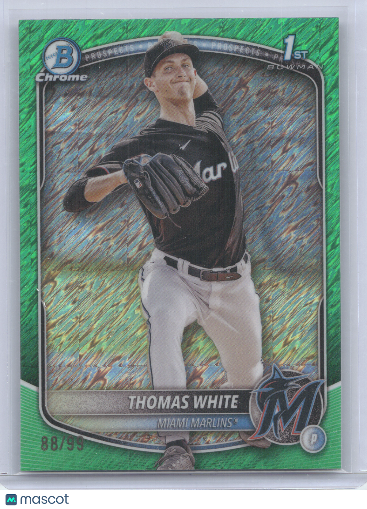 2025 Bowman Chrome Prospects Thomas White #BCP-69 Green Shimmer 88/99