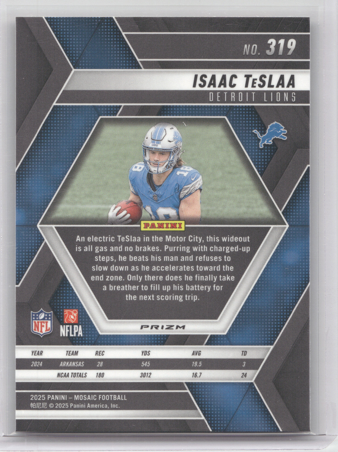 2025 Panini Mosaic Prizm Isaac TeSlaa #319 Cookies RC