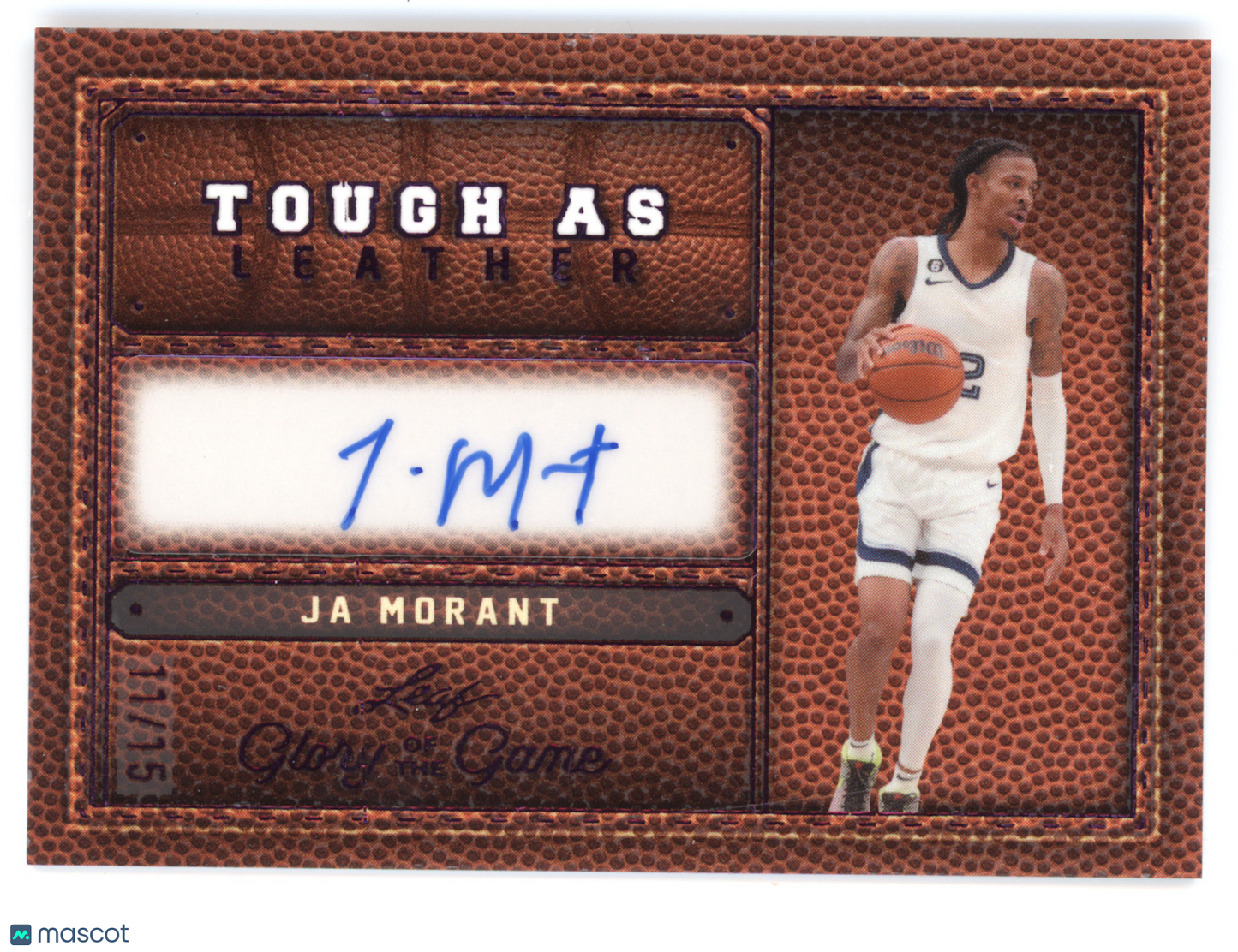 2025 Leaf Glory of the Game Tough as Leather Ja Morant #TL-JM1 Purple 11/15