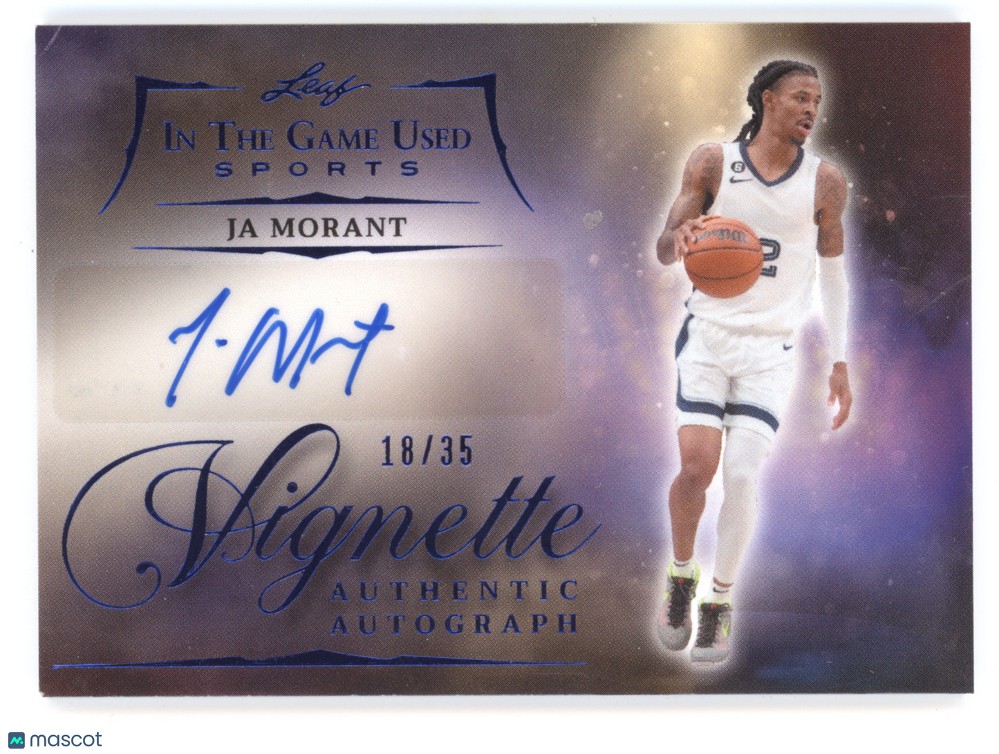 2025 Leaf In The Game Used Sports Vignette Ja Morant #V-JM1 Blue 18/35