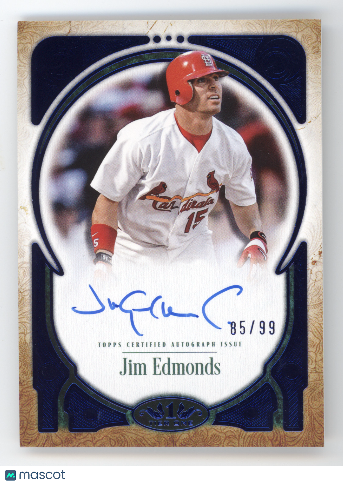 2026 Topps Tier One Prime Performers Jim Edmonds #PPA-JE Autograph Blue 85/99