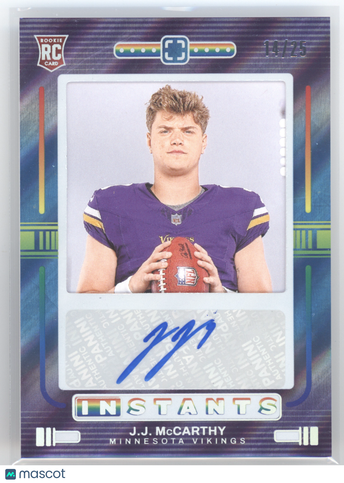 2024 Panini Photogenic Football Instants J.J. McCarthy #RIS-JJM RC 14/25