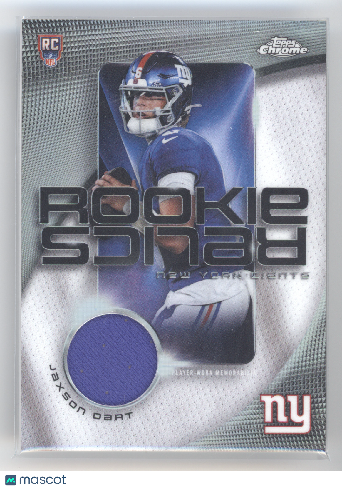 2025 Topps Chrome Rookie Relics Jaxson Dart #RR-JD Player-Worn Memorabilia RC