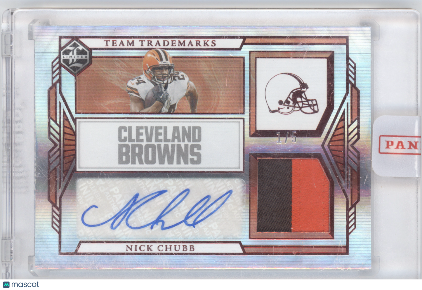2022 Panini Limited Team Trademarks Nick Chubb #TSM-NCH Authentic Autograph 1/5
