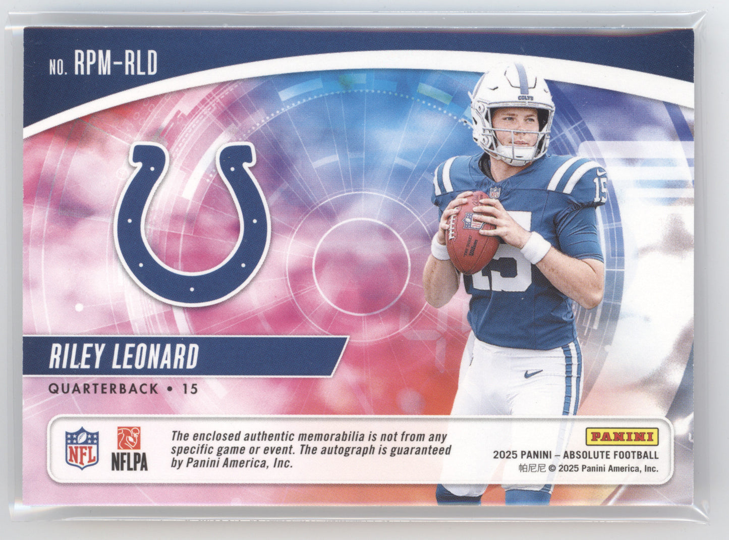 2025 Panini Absolute Football Rookie Premiere Riley Leonard #RLD Patch 23/24 RC