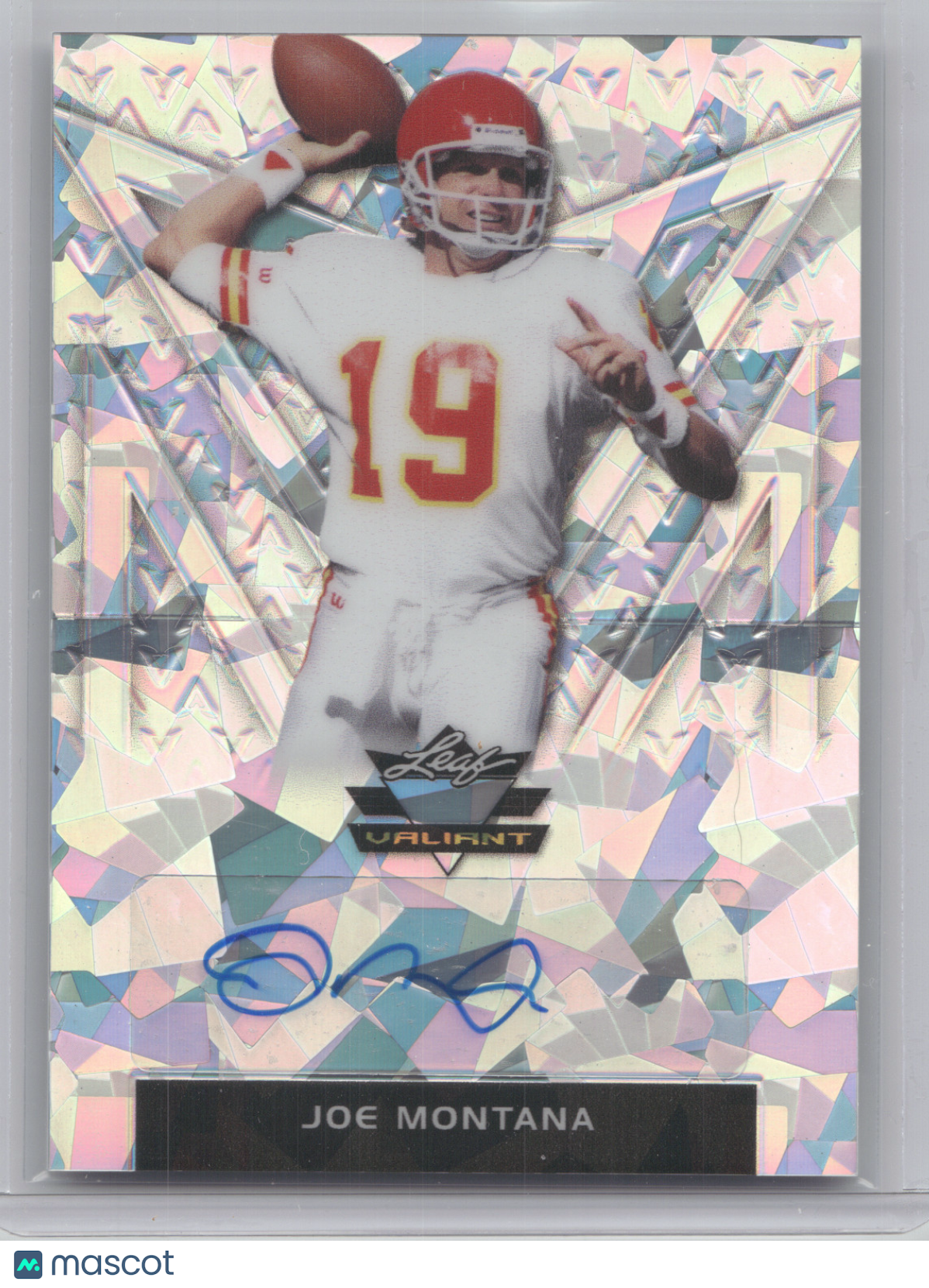2020 Leaf Valiant Autograph Joe Montana #BA-JM2 Ice 32/35